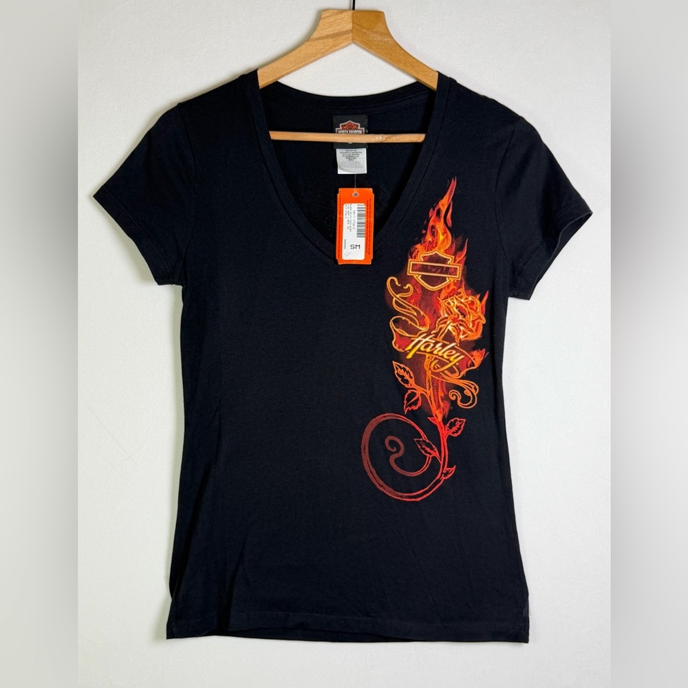 Harley-Davidson Women Authentic Y2K Bourbon Street Graphic Baby Tee NWT Made USA